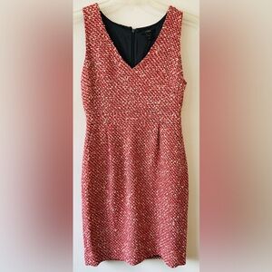 J. Crew Red Tweed Sleeveless less Fit-and-Flare Dress